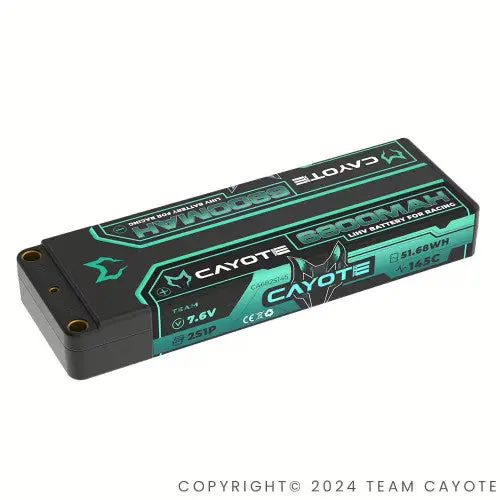 Team Cayote 7.6V 2S Lihv Lipo Battery, 6800Mah 145C 1