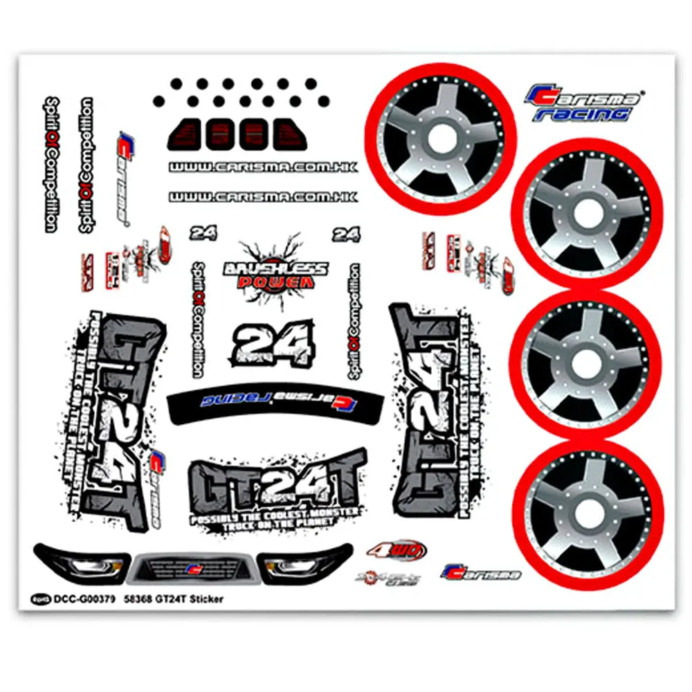 1/24 Gt24t Monster Truck Decal Sheet 1