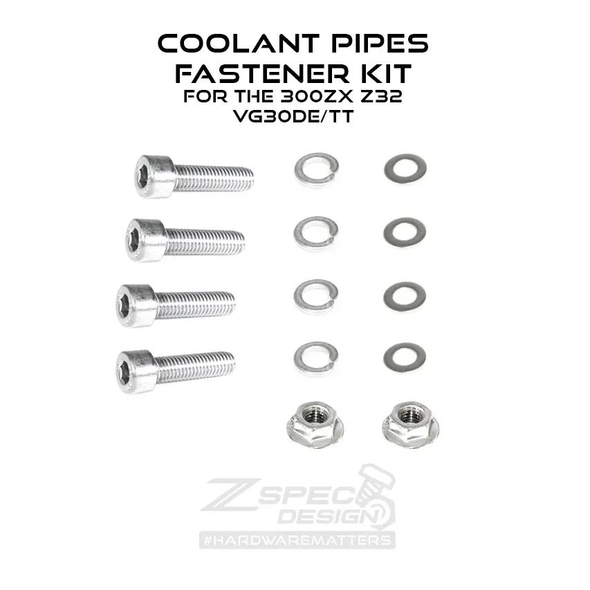 Zspec Coolant Pipes Dress Up Bolts® Fastener Kit For Nissan 300Zx Z32, Stainless 1