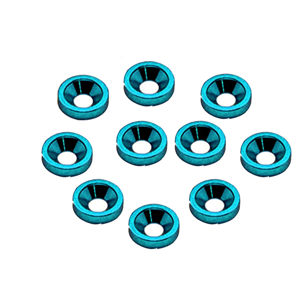Alloy M4 Washers, Countersunk, Blue 1