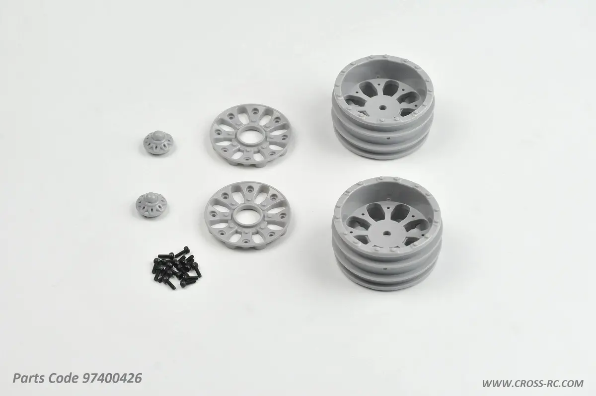 Plastic Wheels, Screws, Gray, Sr4 1