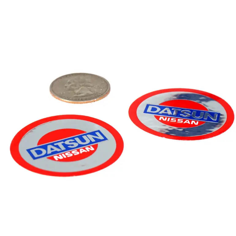 Vintage Style Decals, Chrome-Vinyl, Style: Datsun (Two Stickers) 1