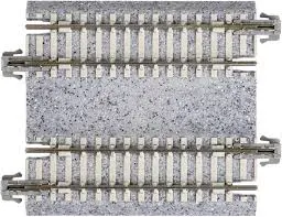 Kato N 2-7/16" Double Track Straight, Concrete Ties (2) 20-042 1