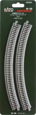 Kato N 315Mm 12-3/8" Radius Curve 45-Degree (4) 20-120 1