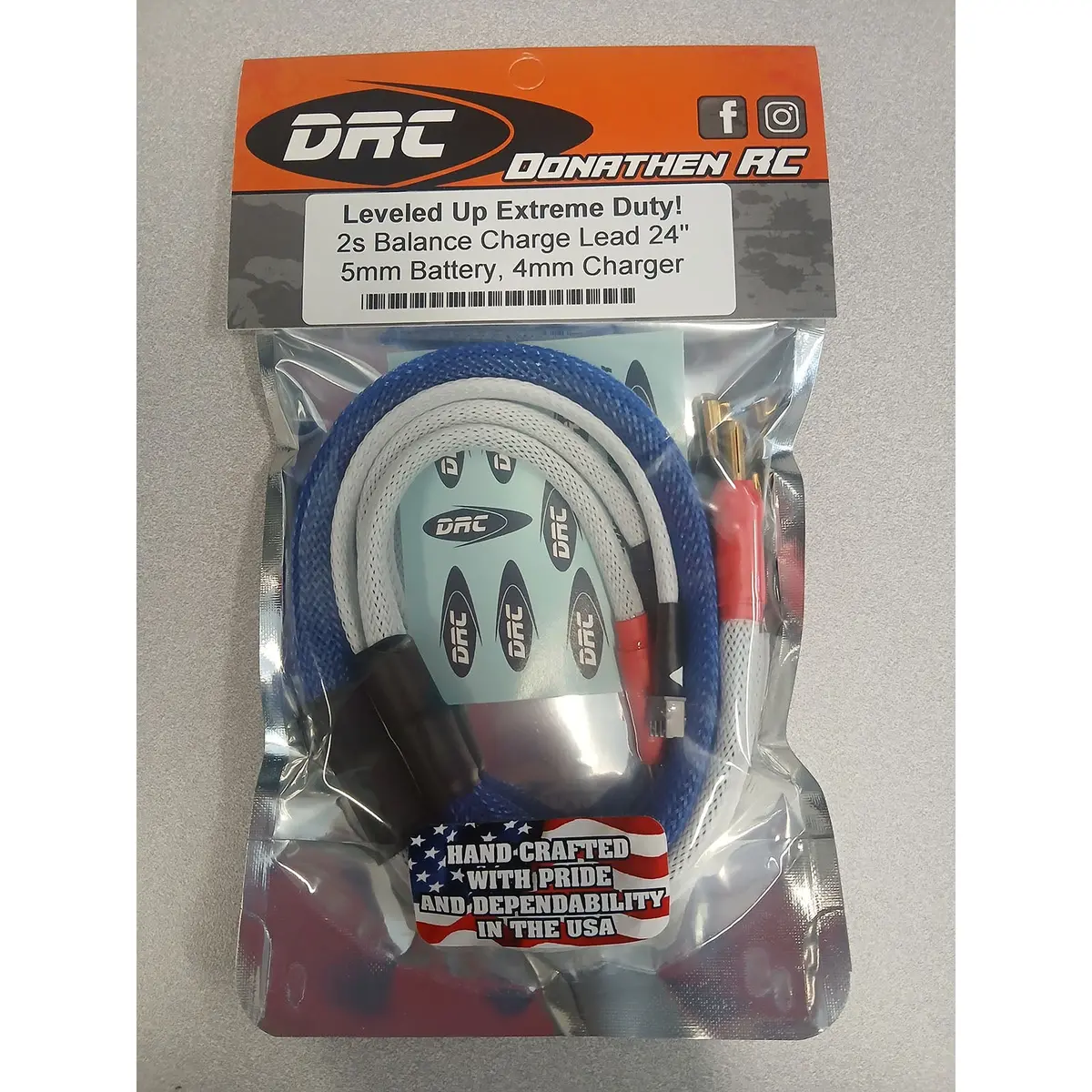 2S Balance Charge Lead, 5Mm Battery / 4Mm Charger, Blue 1