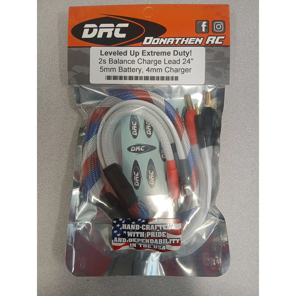 2S Balance Charge Lead, 5Mm Battery / 4Mm Charger, Patriot 1