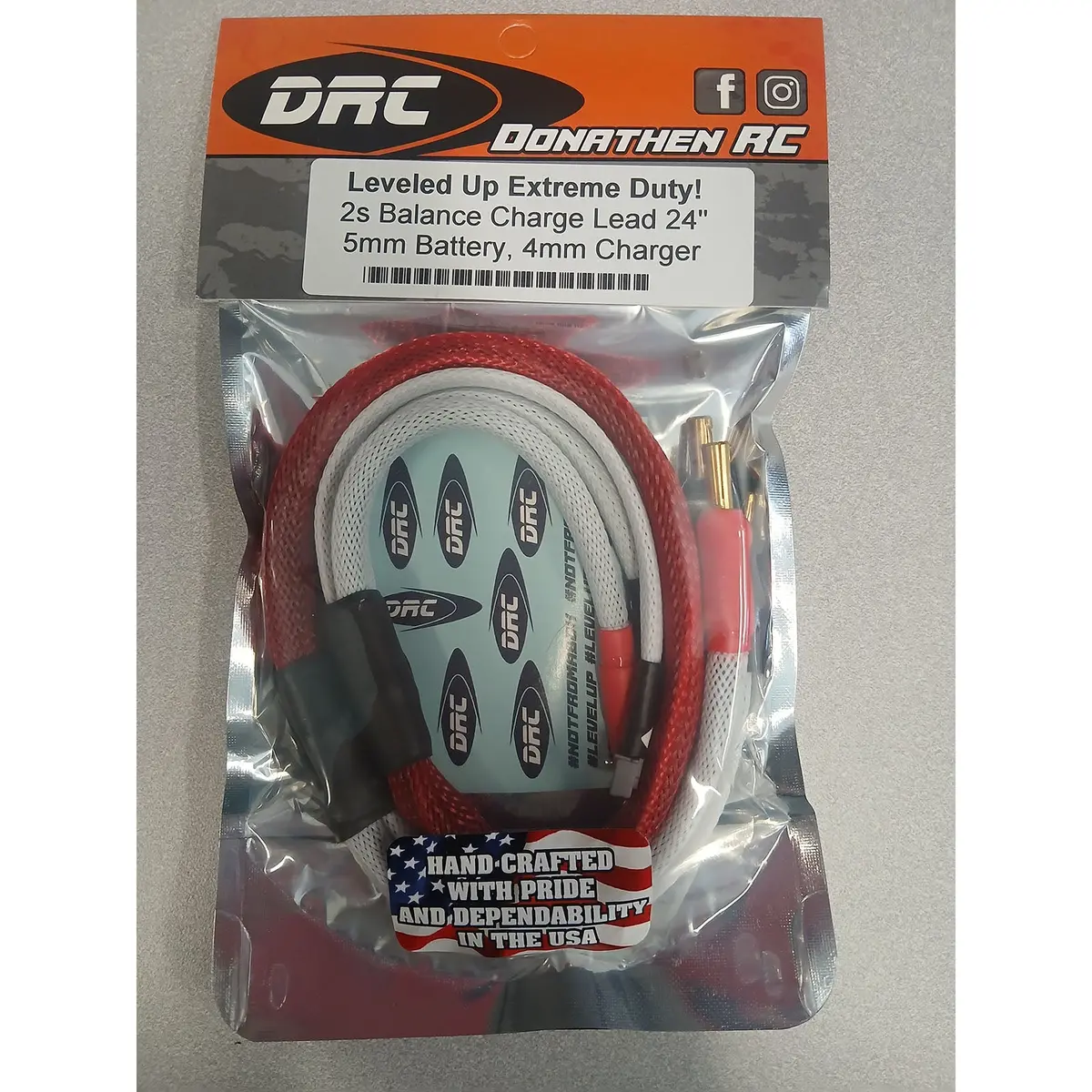 2S Balance Charge Lead, 5Mm Battery / 4Mm Charger, Red 1