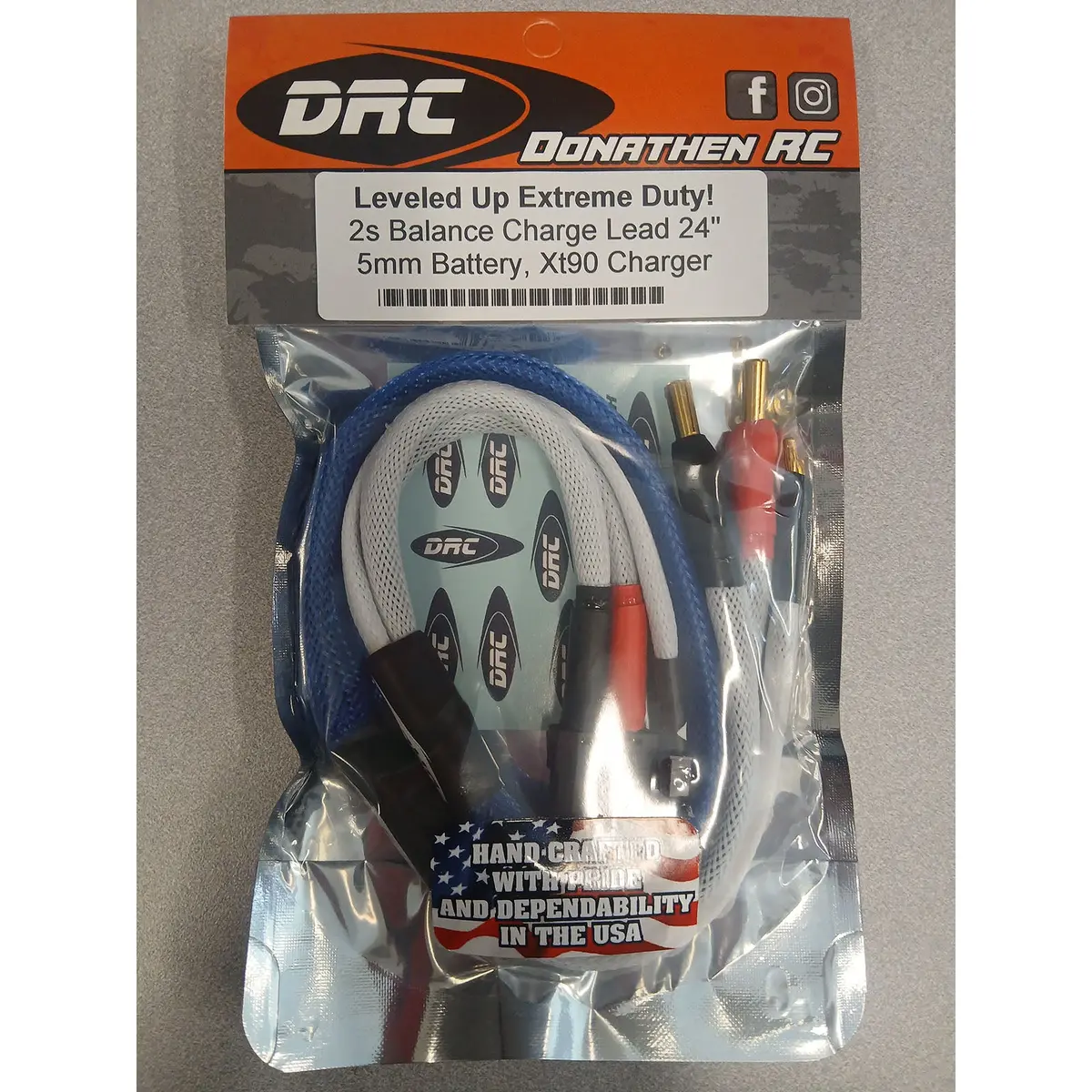 2S Balance Charge Lead, 5Mm Battery / Xt90 Charger, Blue 1
