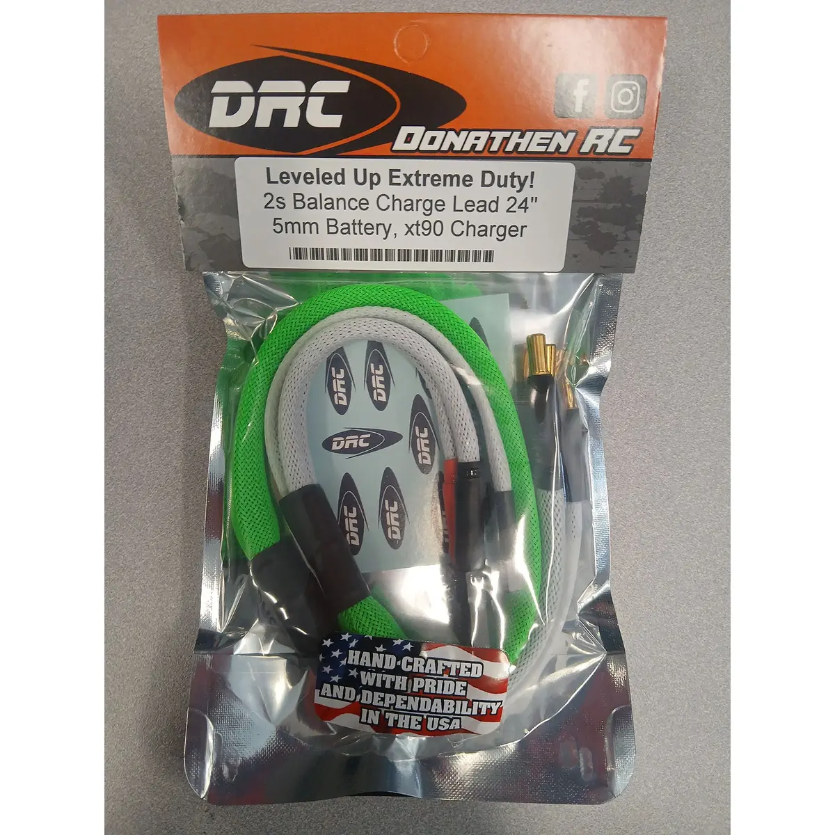 2S Balance Charge Lead, 5Mm Battery / Xt90 Charger, Green 1