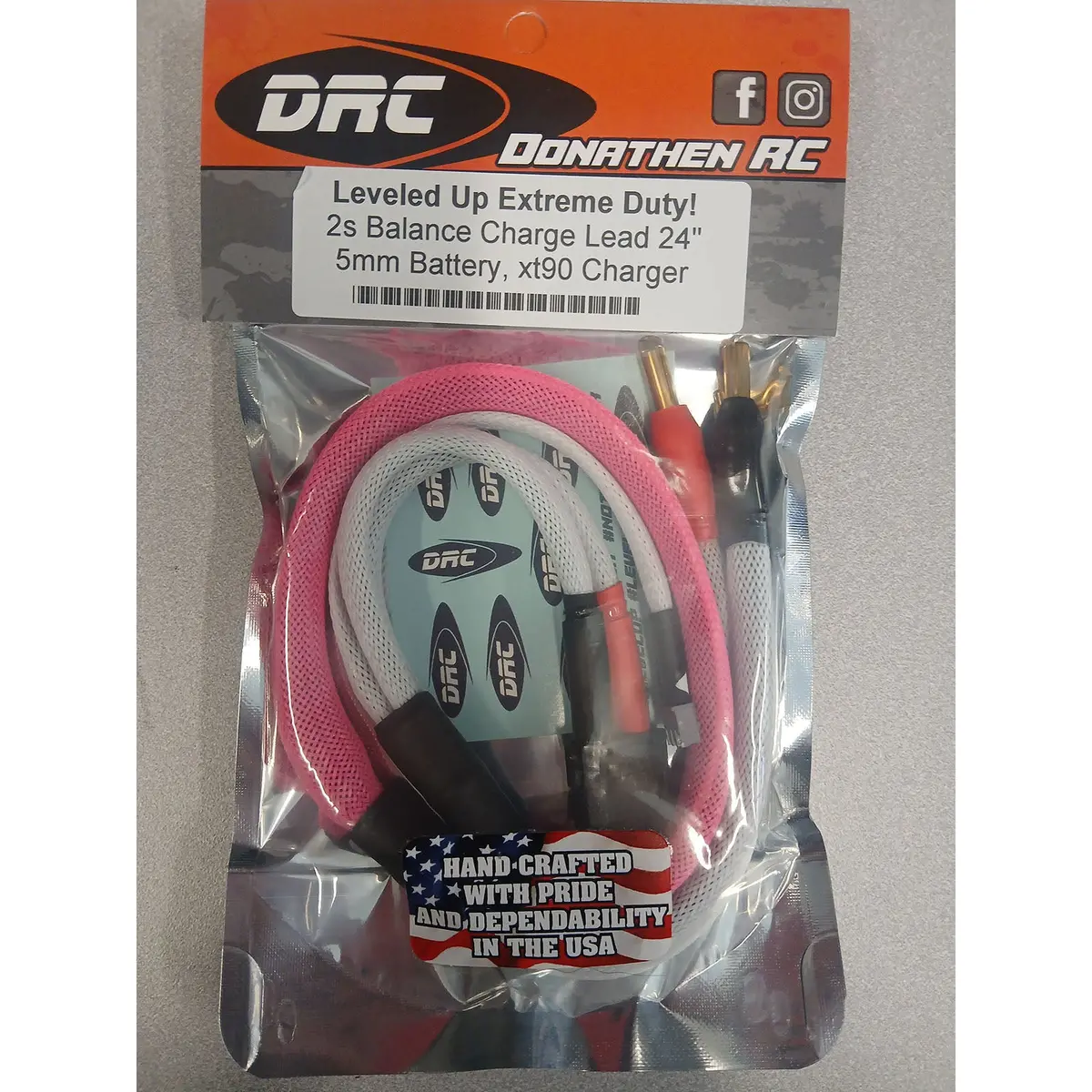 2S Balance Charge Lead, 5Mm Battery / Xt90 Charger, Pink 1