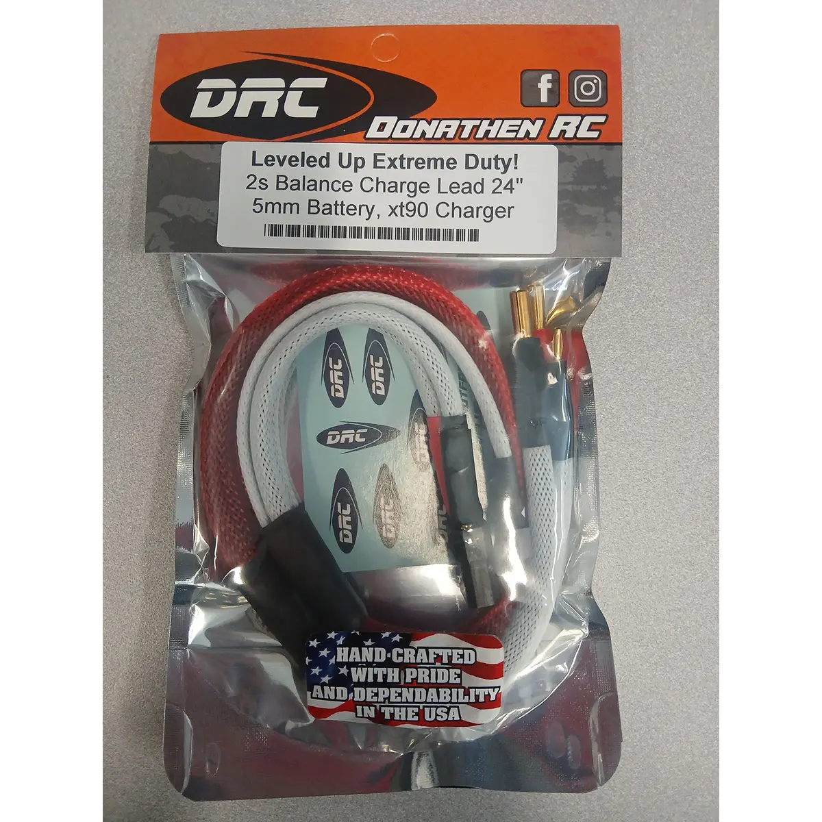 2S Balance Charge Lead, 5Mm Battery / Xt90 Charger, Red 1