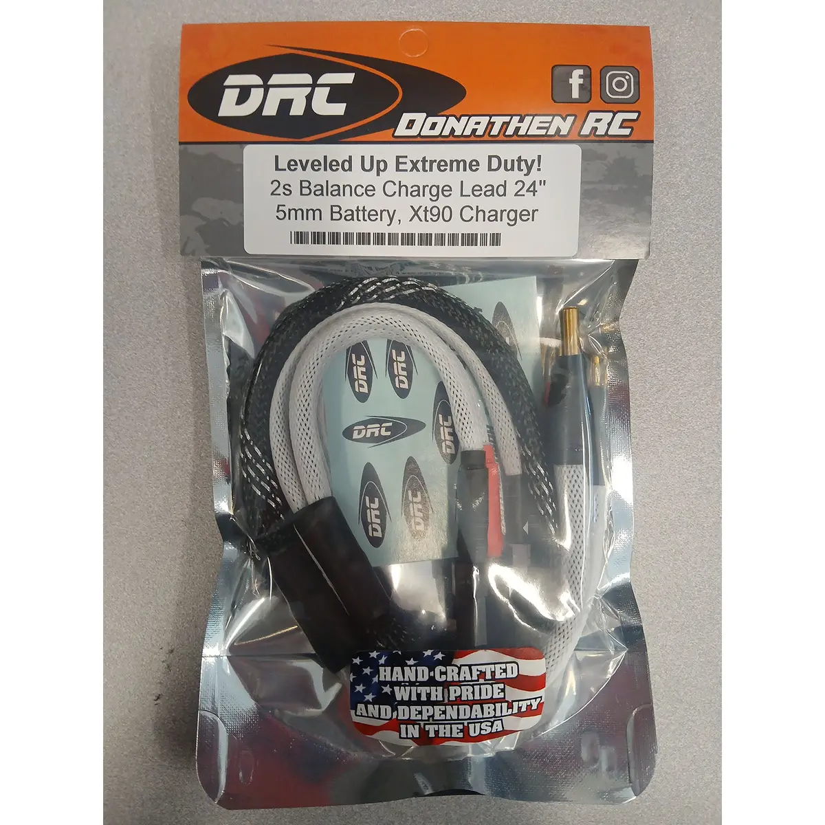 2S Balance Charge Lead, 5Mm Battery / Xt90 Charger, Titanium 1