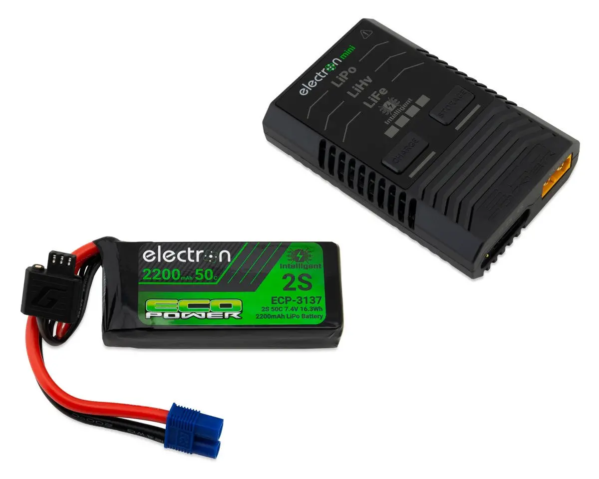 Intelligent 2S Ec3 Lipo Battery & Charger, 2200Mah 50C 1
