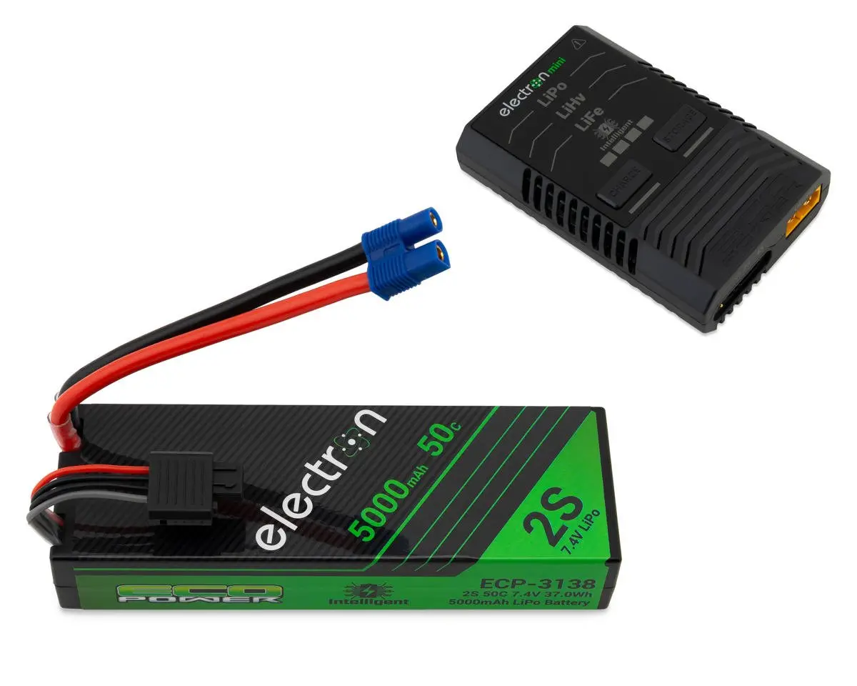 Intelligent 2S Ec3 Lipo Battery & Charger, 5000Mah 50C 1