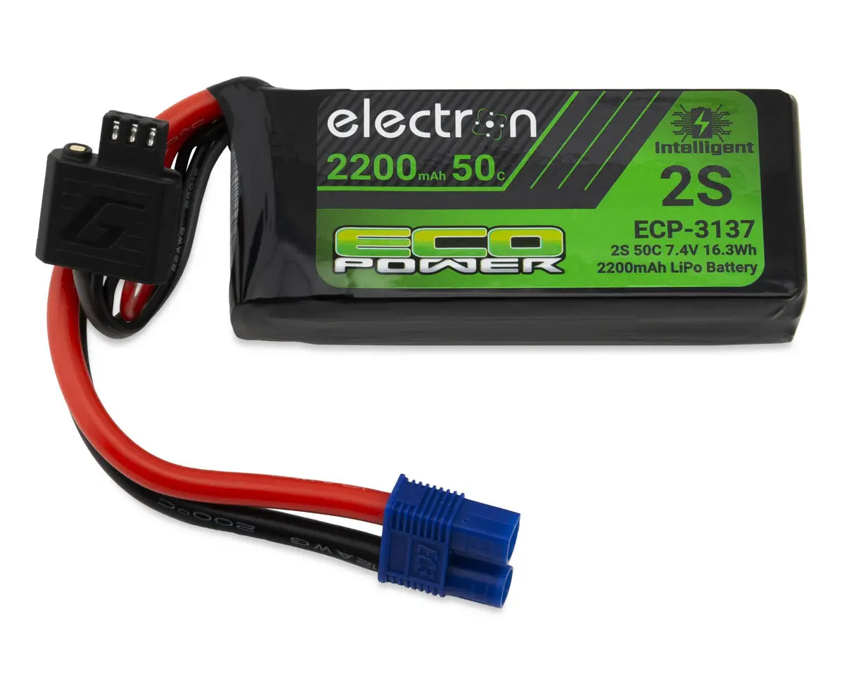 Electron 2S 7.4V Intelligent Lipo Battery, 50C 2200Mah 1