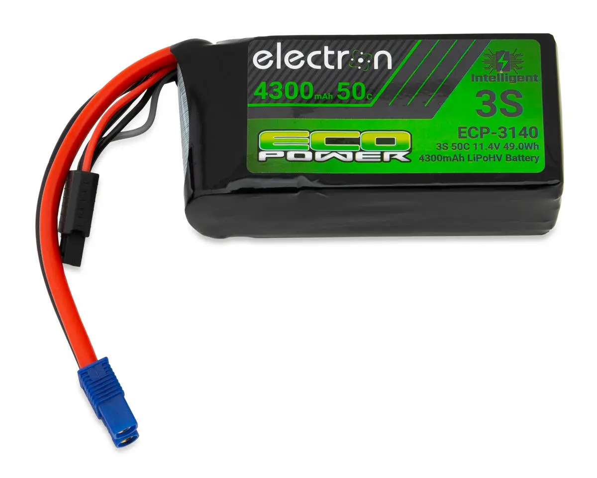 Electron 3S 11.4V Hv Lipo Battery, 50C 4300Mah 1