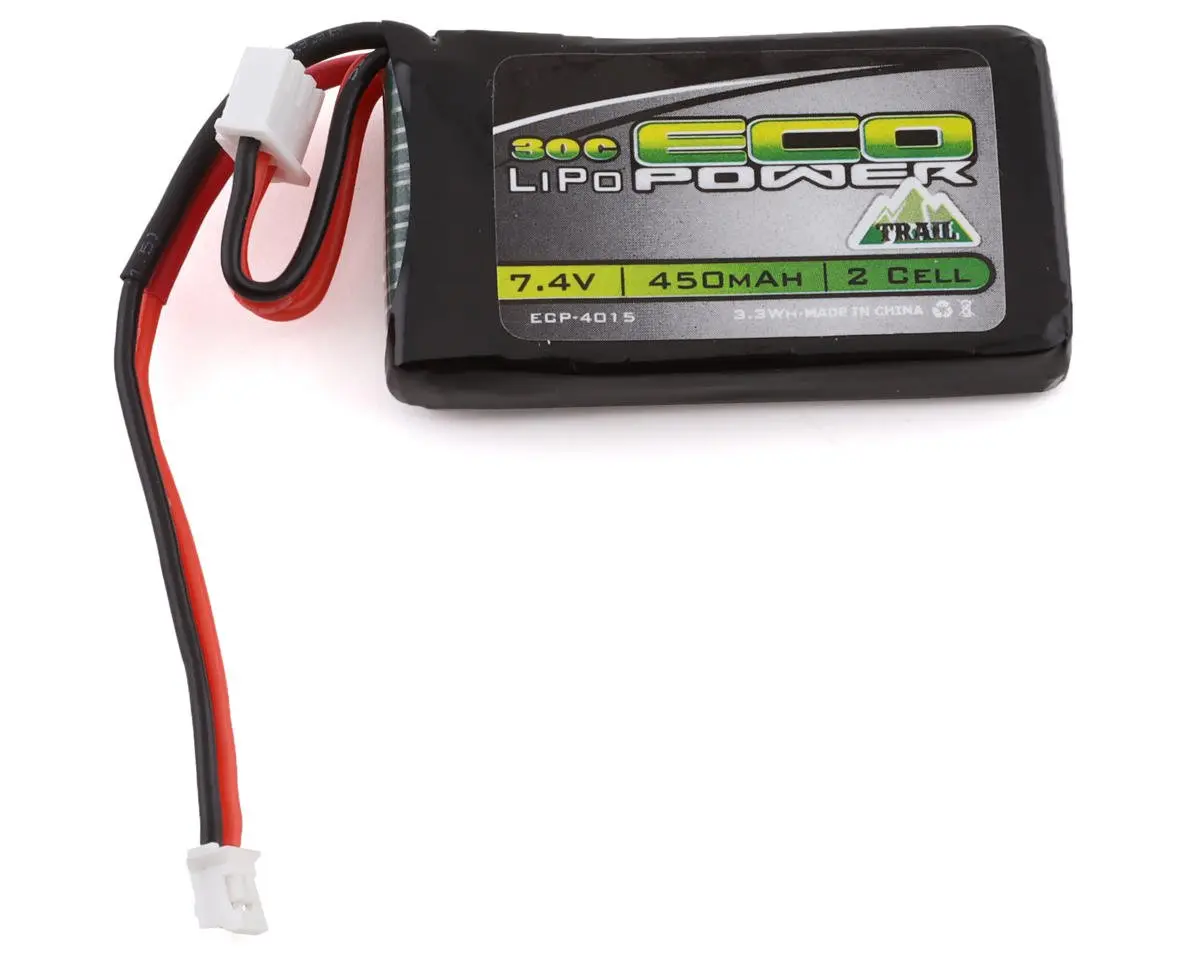 Trail Scx24 2S 7.4V Lipo Battery, 30C 450Mah 1