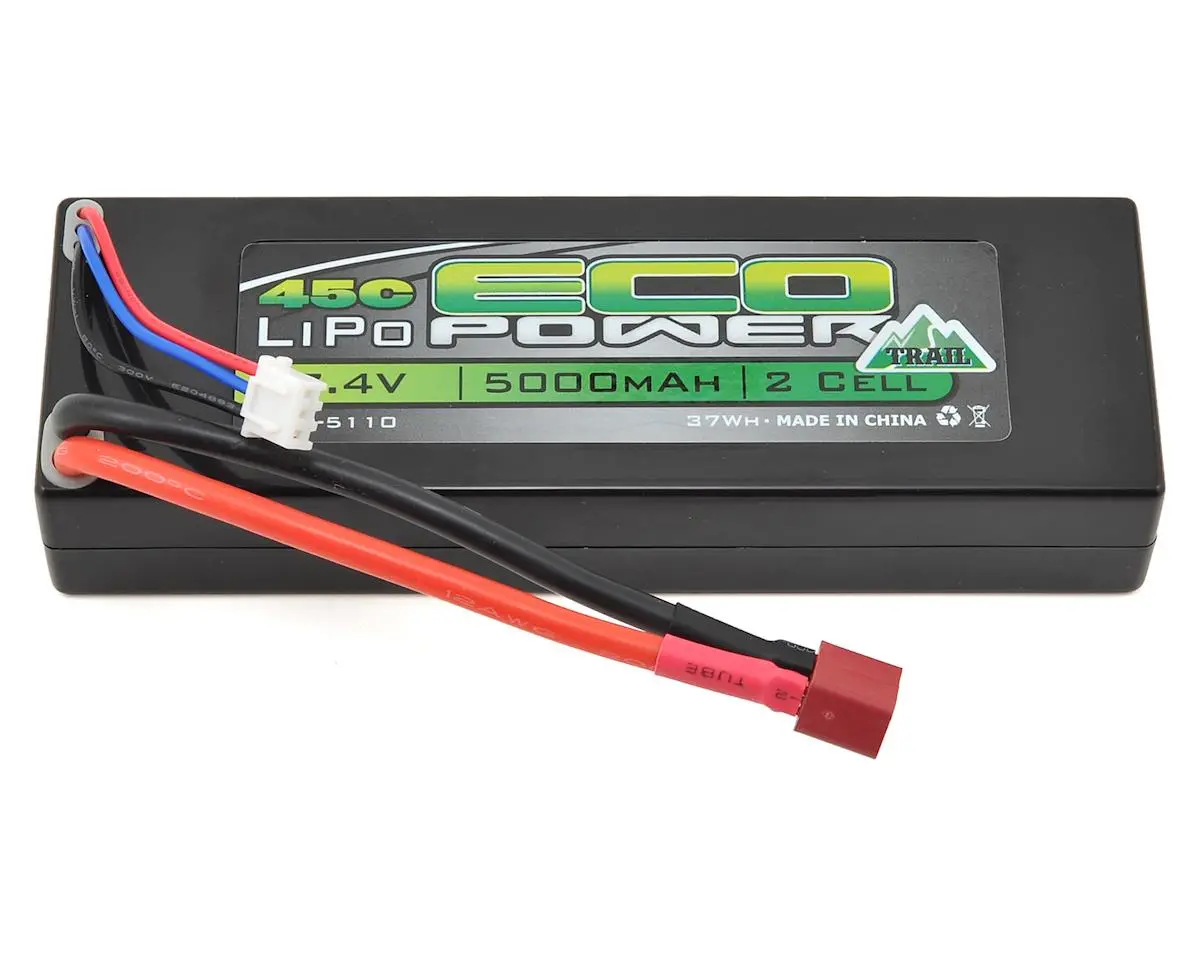 Trail 2S 7.4V Hard Case Lipo Battery, 45C 5000Mah 1