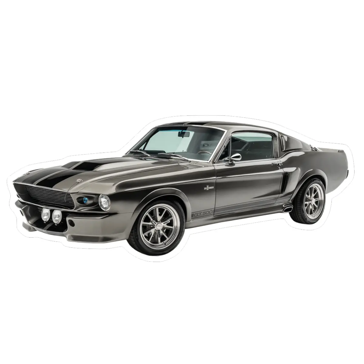Ford Mustang Gt500 Eleanor Vinyl Decal / Sticker, Silver-Grey 1