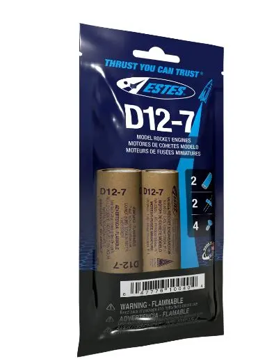 Estes Rockets D12-7 (3Ea) Bagged 1