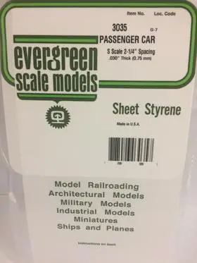 Passenger Car Siding "S" Scale By Evergreen Scale Models 1