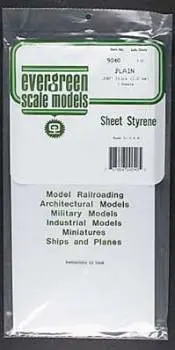 Styrene Plain Sheet .040 6X12 (2) By Evergreen Scale Models 1