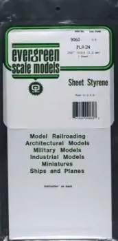 Styrene Plain Sheet .060 6X12 (1) By Evergreen Scale Models 1