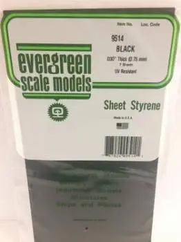 Black Sheet 6"X12" .75Mm (2) By Evergreen Scale Models 1