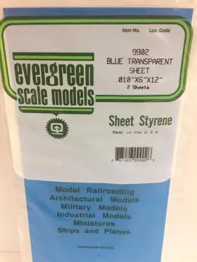 Transparent Sheets .010X6x12" Blue (2) By Evergreen Scale Models 1