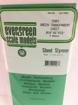 Transparent Sheets .010X6x12" Green (2) By Evergreen Scale Models 1