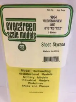 Transparent Sheets .010X6x12" Yellow (2) By Evergreen Scale Models 1