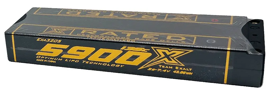 Exalt X-Rated 7.4V 2S Lipo Battery, Lcg Stick, 5900Mah 135C 1