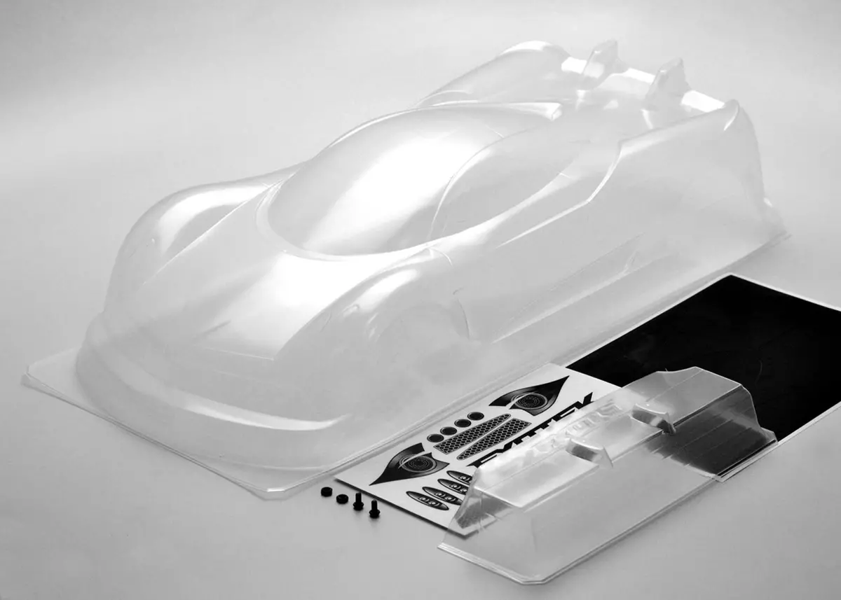 P1-Z 1/10 Usgt Race Body & Wing, Clear 1