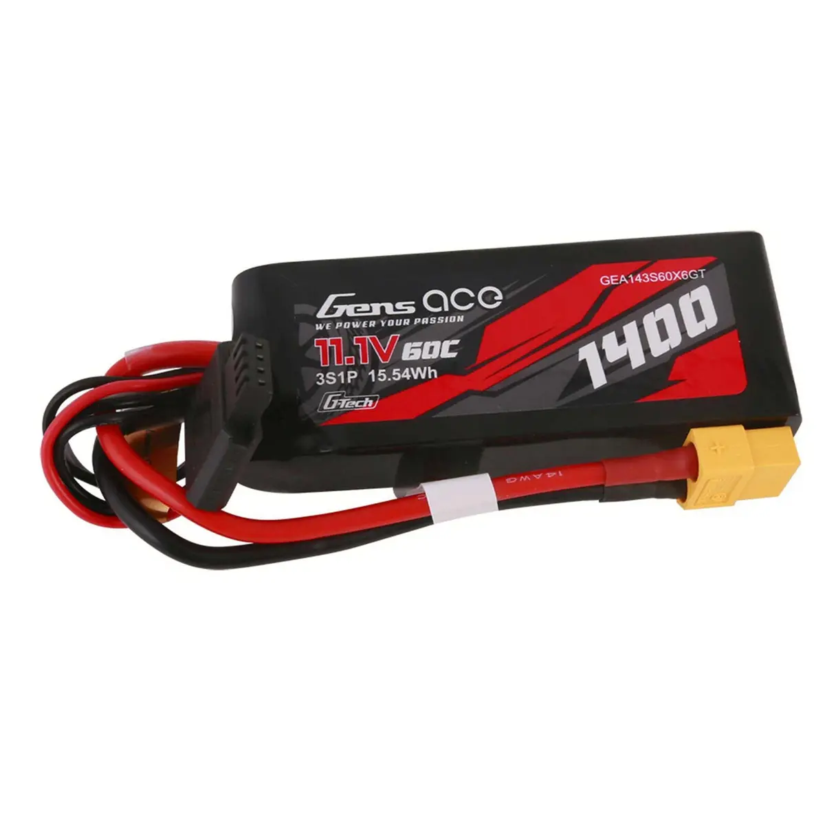 Xt60 3S 11.1V G-Tech Smart Lipo Battery, 60C 1400Mah 1