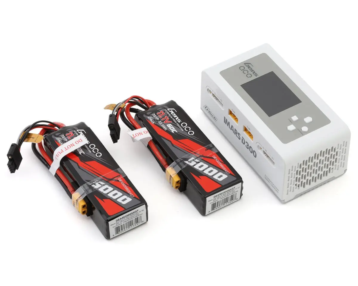 G-Tech Smart 11.1V 3S 5000Mah Lipo Bundle W/ Imars D300 Charger & (2) Batteries 1
