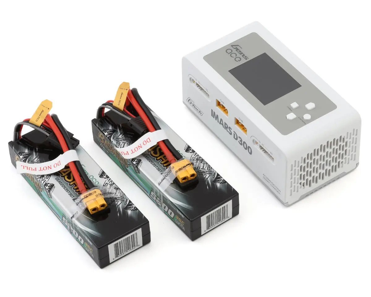 G-Tech Smart 7.4V 2S 5200Mah Lipo Bundle W/ Imars D300 Charger & (2) Batteries 1