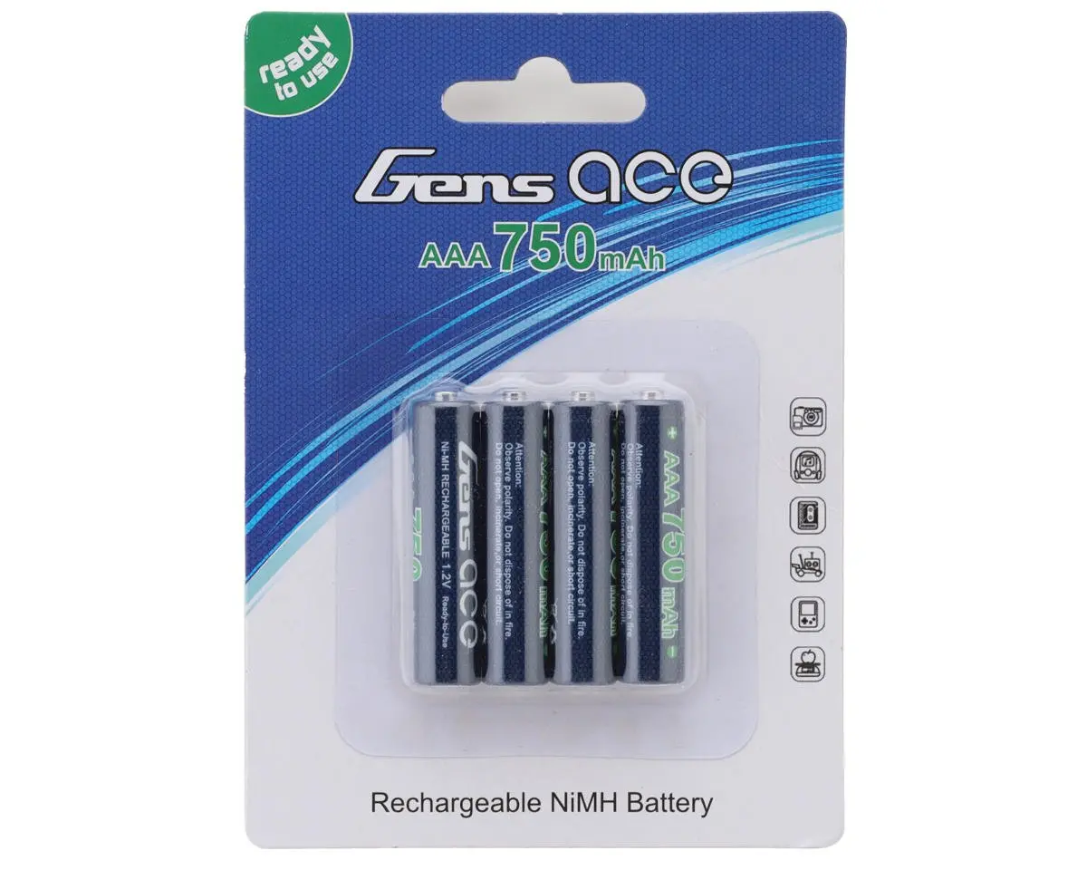 High Power Rechargeable Nimh Aaa Batteries, 1.2V 750Mah (4) 1