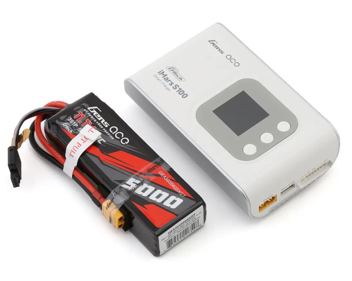 G-Tech Smart 11.1V 3S 5000Mah Lipo Bundle W/ Imars D300 Charger & Battery 1