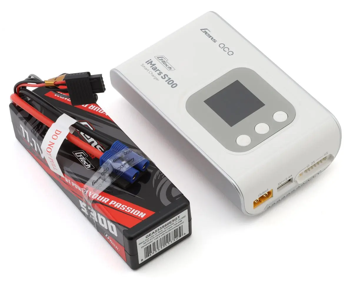 G-Tech Smart 11.1V 3S 5300Mah Lipo Bundle W/ Imars D300 Charger & Battery 1