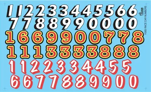 Gofer Racing 11005 1/24-1/25 Old-School Race Car Numbers 1