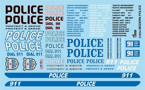 Gofer Racing 11024 1/24-1/25 Modern Police Graphics 1