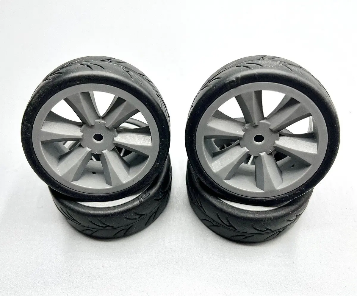 Belted Usgt Tires, Pre-Glued On Gray Wheels (4) 1