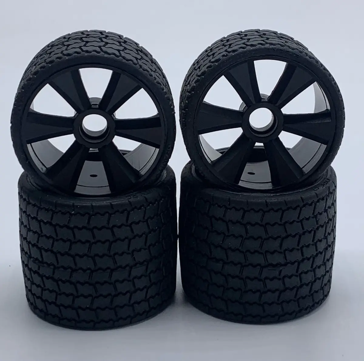 Gr12 Type 12 Rubber 1/12 Tires, Black Wheel (4) 1