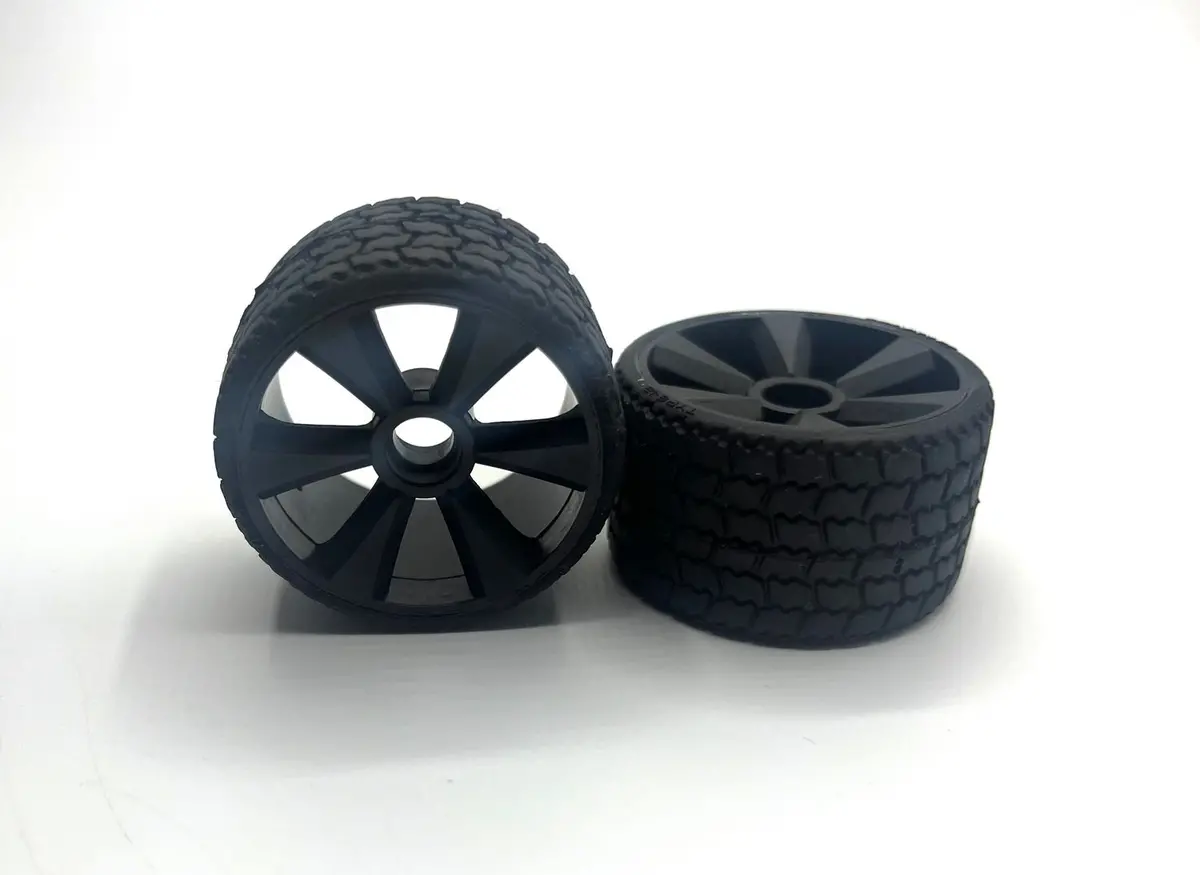 Gr12 Type 12 Rubber 1/12 Front Tires, Black Wheel (2) 1