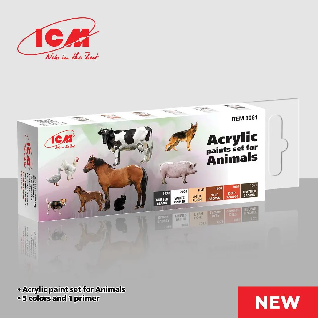 Icm Acrylic Paint Sets For Animals (6 Colours) 1