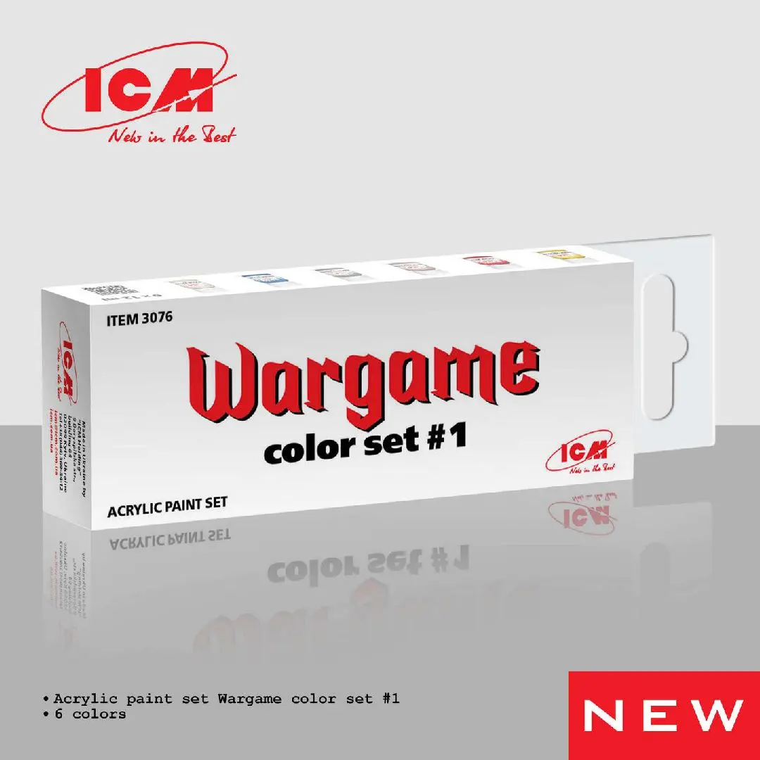 Icm Acrylic Paint Set For Wargame Color Set # 1 (6 Bottles) 1