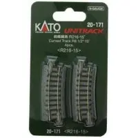 Kato 20-171, N Scale Unitrack Curved Section, 8 9/16" 216Mm, 15 Degrees 1