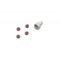 Aluminum Wheel Nut Set W/Wrench (Red) (4) 1