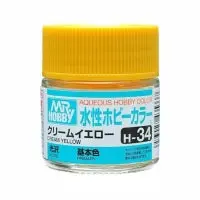 Mr Hobby Aqueous Color H34 Gloss Cream Yellow 10Ml Bottle 1
