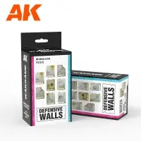 Ak Interactive Defensive Walls Wargame Set 100% Polyurethane Resin Compatible With 30-35Mm Scale 1